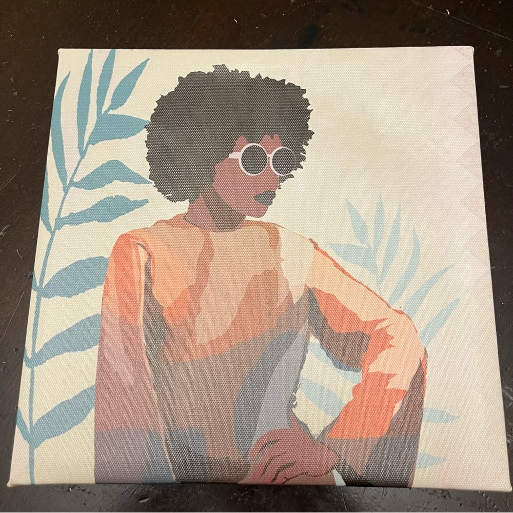 African American Wall Art 10X10 Orange Green Print Canvas Special Moments Canvas